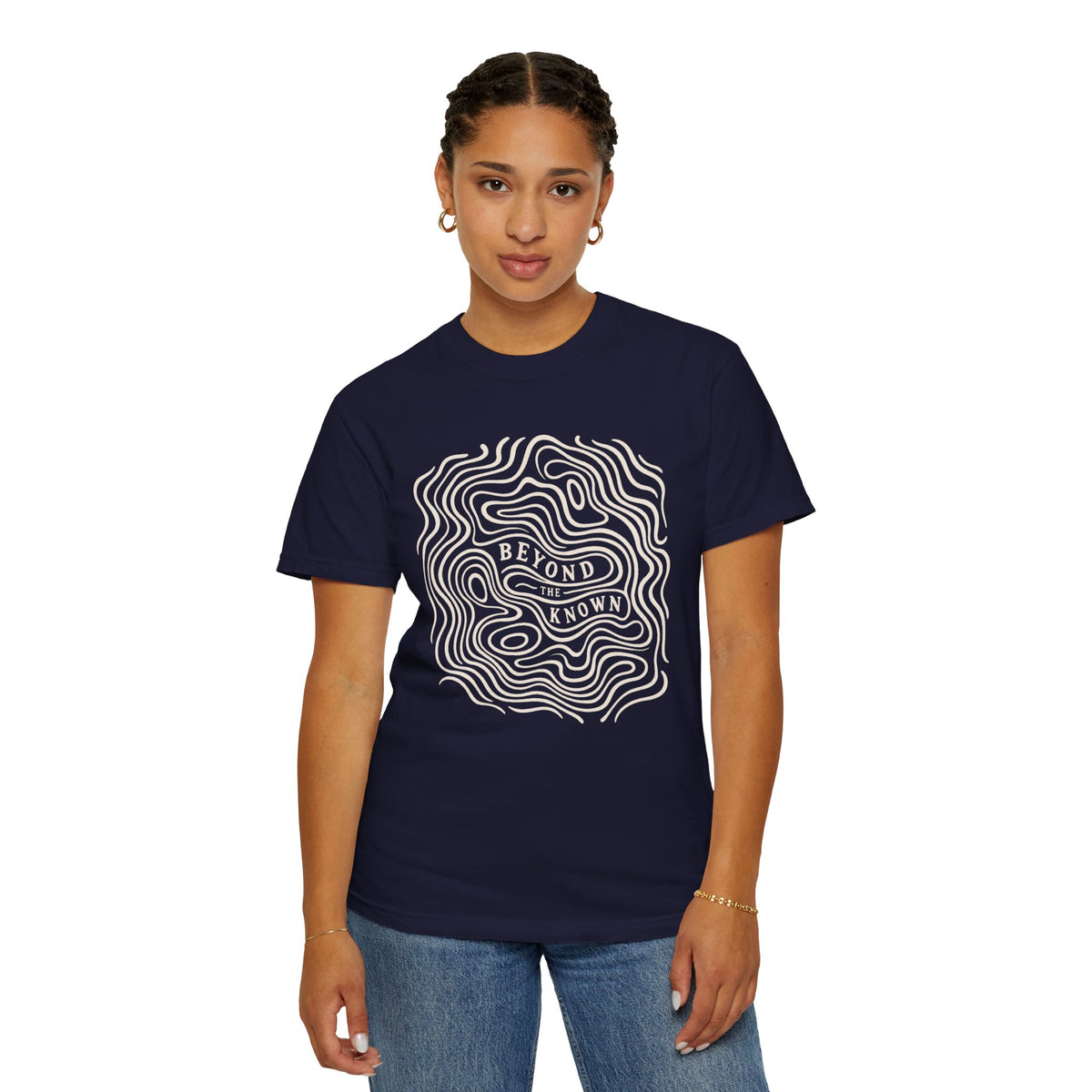 Beyond the Known — Topographic Unisex Outdoor T-Shirt