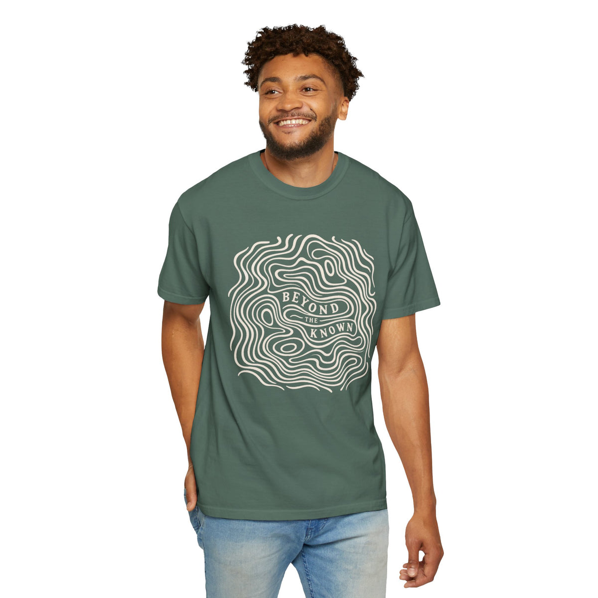 Beyond the Known — Topographic Unisex Outdoor T-Shirt
